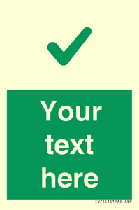 Custom green background, green tick sign